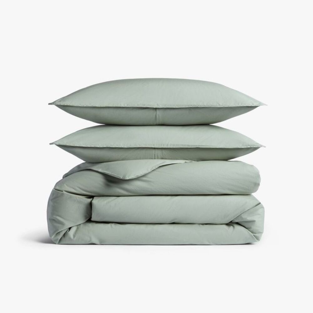 King/California King Casual Organic Cotton Duvet Cover & Sham Set Jade